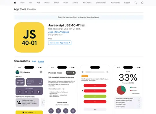 APP JavaScript JSE 40-01 in Apple Store
